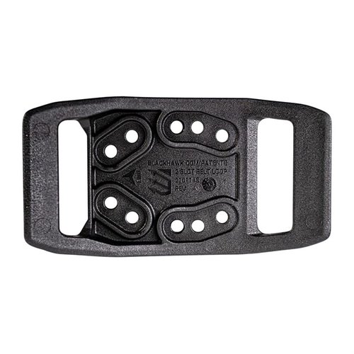 Il T-Series™ 2-Slot Belt Loop è progettato per adattarsi a qualsiasi fondina in plastica iniettata Blackhawk, offrendo robustezza e versatilità per il tuo equipaggiamento.