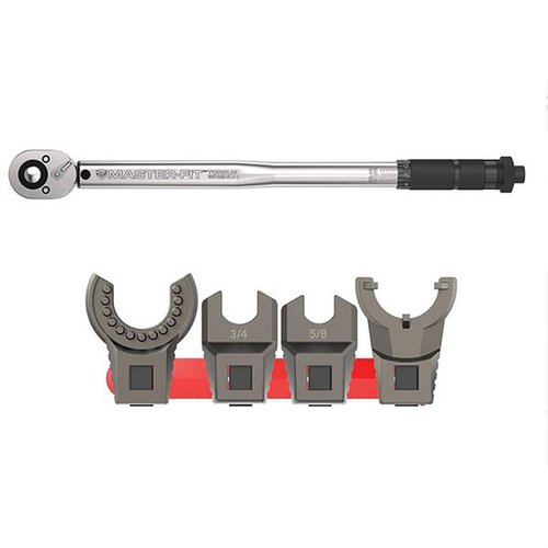 Il set di chiavi a cricchetto Master-Fit A2 offre una costruzione in acciaio inossidabile rivestito in titanio, garantendo precisione e forza di serraggio per A2 barrel nuts e castle nuts.