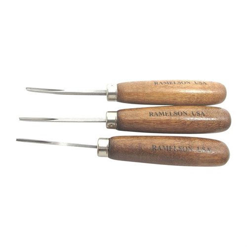 Set di strumenti per il restauro delle linee, include 3 veiner con manico in legno di betulla, perfetti per rifinire linee e design. Made in USA.