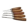 Set di 5 pezzi GUNSTOCK V & U per checkering e restauro, include punte 3/32" e 5/32" Bent V 60°, 1/8" Straight V 60°, 3/32" e 1/8" Straight U.