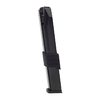 Il caricatore CANIK TP9 da 32 colpi è realizzato in acciaio al carbonio trattato termicamente, con finitura in ossido nero e molla in filo di silicone cromato.