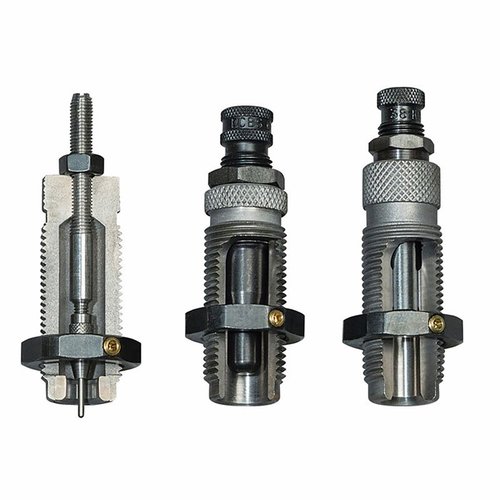 Il set di 3 die RCBS per 44 Magnum e 44 Special consente di caricare cartucce a parete dritta, con die in acciaio per dimensionare, espandere e crimpare.