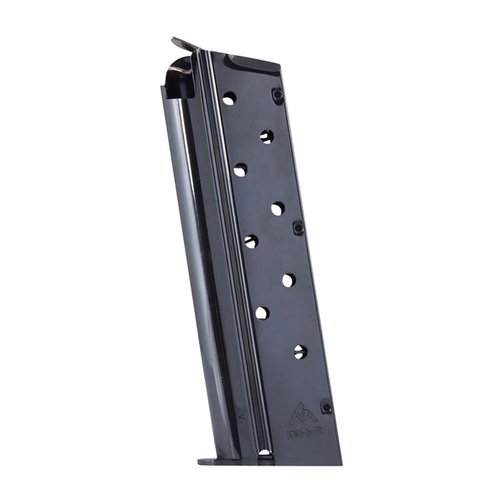 Le riviste MEC-GAR per 1911 Full Size offrono robustezza in acciaio, finitura blu e design anti-frizione, garantendo prestazioni affidabili e durature.