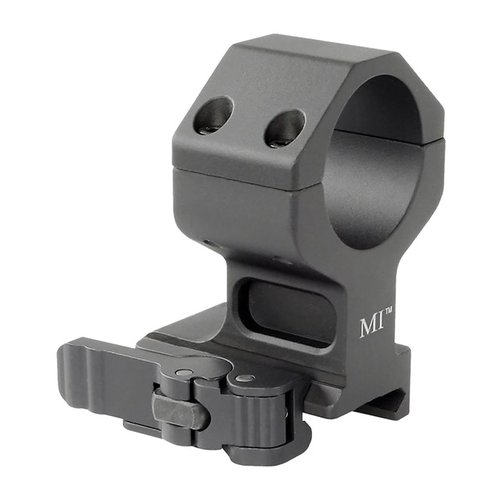 Il Midwest Industries Aimpoint QD Ring Mount è realizzato in alluminio 6061 T6, con altezza 1.690, leva QD Elite Defense e regolazione senza attrezzi, 100% made in USA.