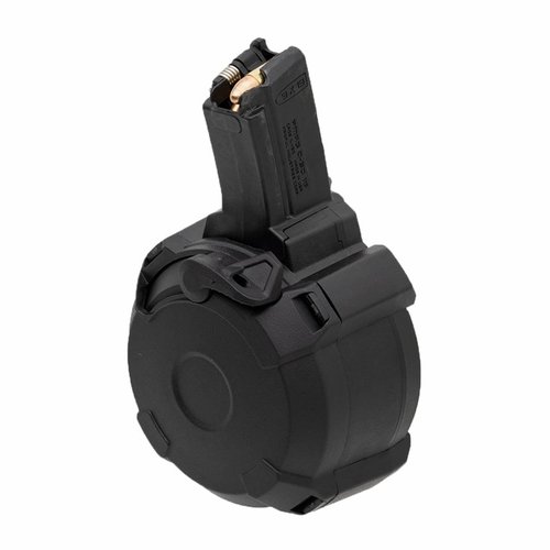 Il PMAG D-50 MP di Magpul offre un caricatore tamburo leggero e resistente, con capacità di 50 colpi, indicatore di conteggio e facile manutenzione.