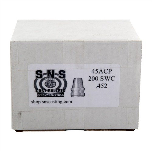 I proiettili SEMI-WAD CUTTER .45 CAL di SNS CAST BULLETS offrono precisione e coerenza grazie a un'alta qualità di lega e rivestimento in polimero, a un prezzo competitivo.