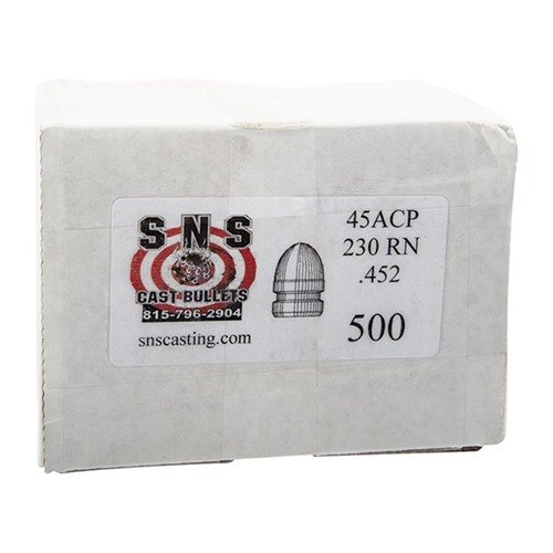 .45 Caliber ROUND NOSE di SNS Cast Bullets offre proiettili in lega di alta qualità, con una durezza di 18 Brinnell, per precisione e convenienza in ogni tiro.