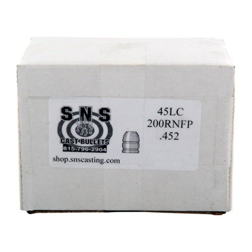 Prova i proiettili RNFP .45 cal cast lead di SNS, realizzati con un'alleanza di alta qualità per una precisione eccezionale e prezzi competitivi. 500/box.