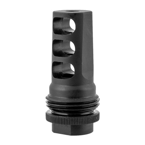 Il freno di bocca AR-15 ASR 5.56 di SILENCERCO con design a 3 porte riduce il rinculo e la salita della bocca, compatibile con sistemi di montaggio ASR.