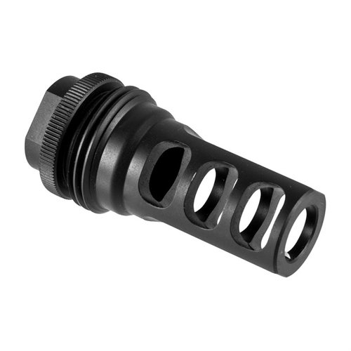 Il freno di bocca ASR Hybrid di SilencerCo riduce il rinculo e facilita il montaggio di un silenziatore, compatibile con vari calibri e costruzione in acciaio inox.
