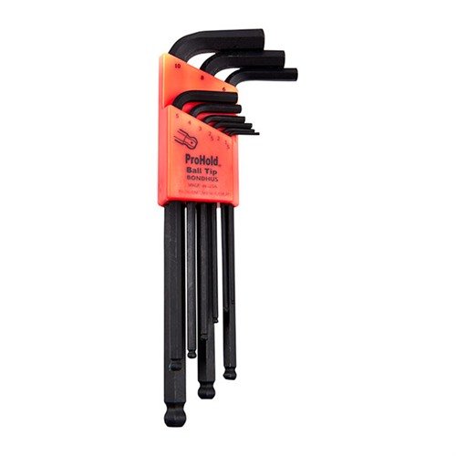 Le chiavi a L ProHold di BONDHUS offrono una presa sicura, azione rotativa fluida e forza del tool senza compromessi, disponibili in misure imperiali e metriche.