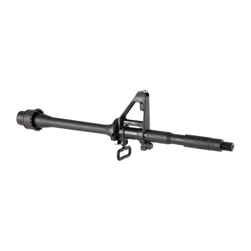 Il cilindro Colt M4A1 da 14,5" in 5.56 NATO offre una rigatura a sei scanalature, rivestimento in cromo e sistema di gas a lunghezza carabina.