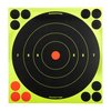 I bersagli SHOOT-N-C® 8" Bullseye evidenziano i colpi con un brillante alone fluorescente, sono autoadesivi e facili da usare, senza bisogno di cannocchiali.