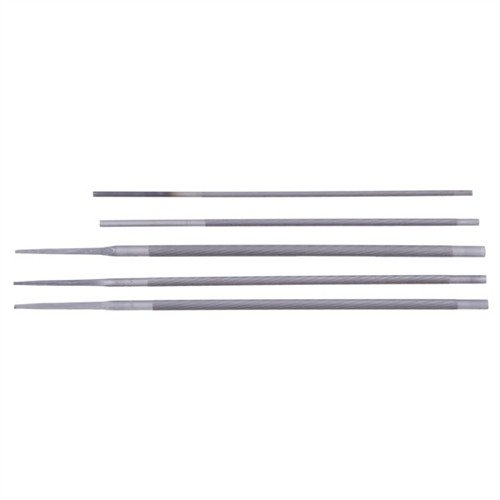Set di cinque lime parallele rotonde per deburring e accurare il tuo 1911, garantendo un adattamento preciso e un funzionamento fluido.