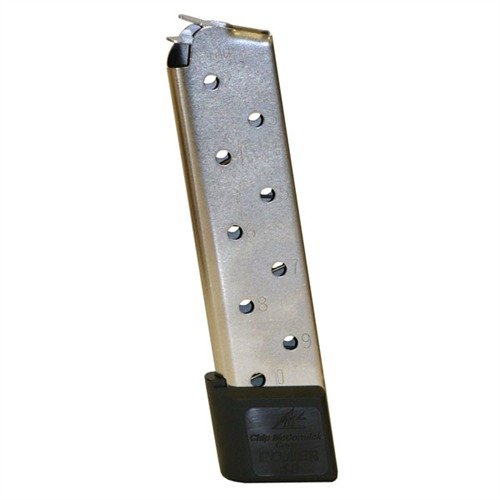 Il caricatore Chip McCormick 10RD .45 ACP offre prestazioni senza difetti, costruzione in acciaio inox e capacità di 10 colpi per una ricarica affidabile.