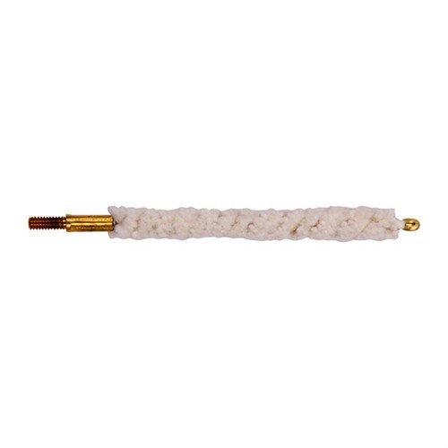 .17 e .20 cal. Bore Mops in cotone resistente su filo di ottone, ideali per fucili ad aria compressa e centri di fuoco, compatibili con aste Dewey e Outers.