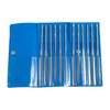 Il set di lime a ago FRIEDR. DICK GMBH offre 12 forme diverse, manici antiscivolo e una custodia resistente, ideale per lavori di precisione nel metallo.