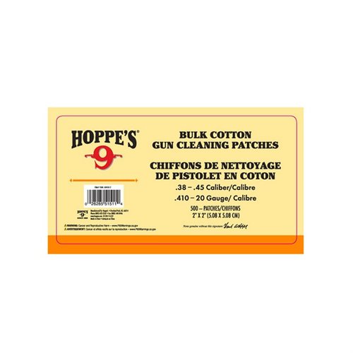 I panni HOPPE'S .38-.45 CAL e .410-20 GA garantiscono una pulizia efficace delle canne, mantenendo le armi in condizioni ottimali per prestazioni superiori.