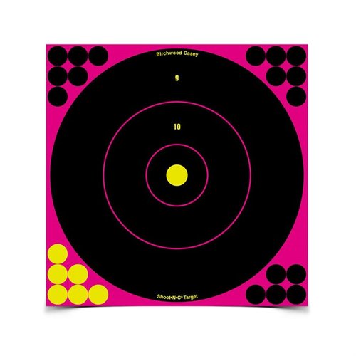 I bersagli Birchwood Shoot-N-C da 12" sono ideali per il tiro a distanza ravvicinata e facili da vedere grazie ai cerchi chartreuse. Perfetti per uso interno ed esterno.