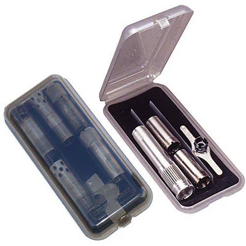 La custodia per choke MTM tiene fino a 9 choke regolari o 3 choke estesi, garantendo una protezione sicura e un'organizzazione ottimale per i tuoi accessori.