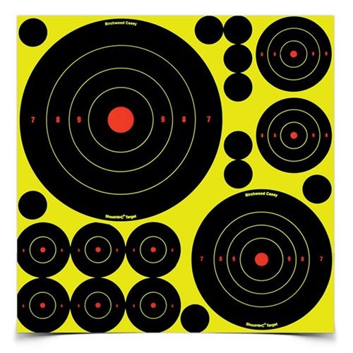 Pacchetto Varietà con 50 bersagli e 50 pasters per riparazione, ideale per tiro a lungo e corto raggio con fucili, pistole e airgun.