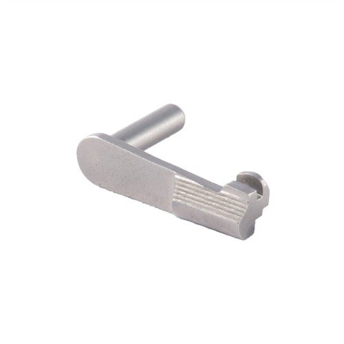 Il 1911 Heavy Duty Slide Stop è realizzato in acciaio temprato per massima durezza e durata, disponibile con pin standard o oversized per una precisione ottimale.