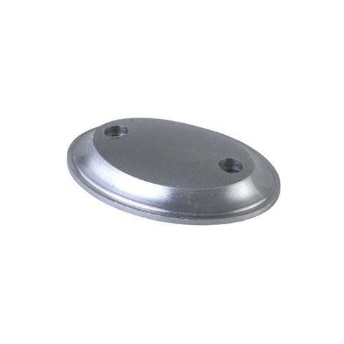 Il RIFLE 2-SCREW GRIP CAP in acciaio offre un design a due viti per personalizzazioni uniche, con fori controfiniti per un'installazione sicura.