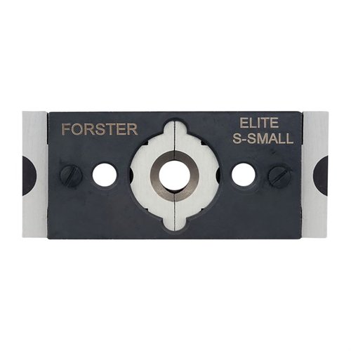 Il Quick Change Jaw Assembly di Forster per press Co-Ax consente di cambiare facilmente le ganasce per diversi calibri, risparmiando tempo e evitando errori.