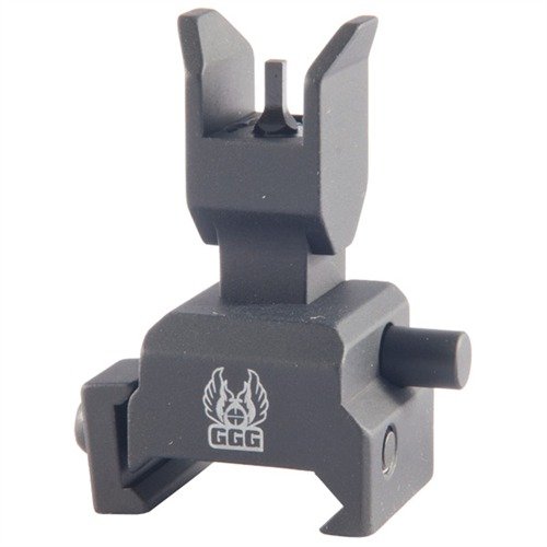 Il mirino anteriore flip-up AR-15 GG&G in alluminio nero offre robustezza e affidabilità, garantendo una rapida attivazione e precisione in ogni situazione.