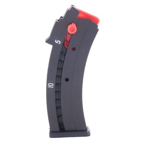 Il caricatore Remington 522 da 10 colpi in acciaio offre durata e affidabilità, con un design autolubrificante e una facile rimozione per la pulizia.