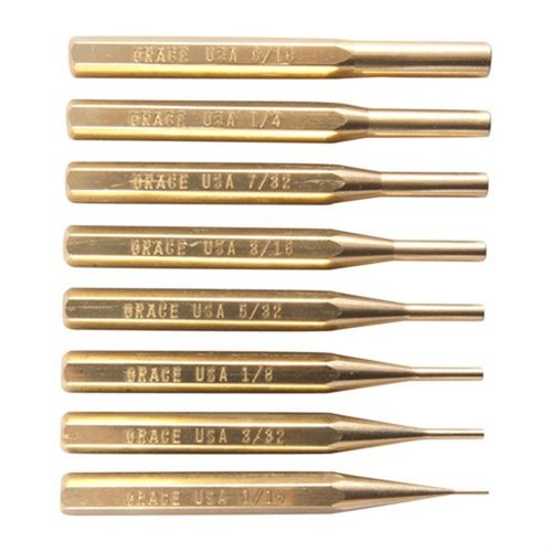 Il set di punte in ottone Grace USA offre strumenti non-marring, realizzati con precisione per adattarsi a diverse dimensioni di perni, ideale per armieri e hobbisti.