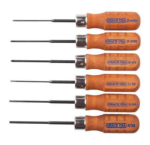 Il set di micro cacciaviti Grace USA include 6 strumenti di precisione con manico in legno, lame in acciaio al cromo-vanadio per una durata eccezionale.