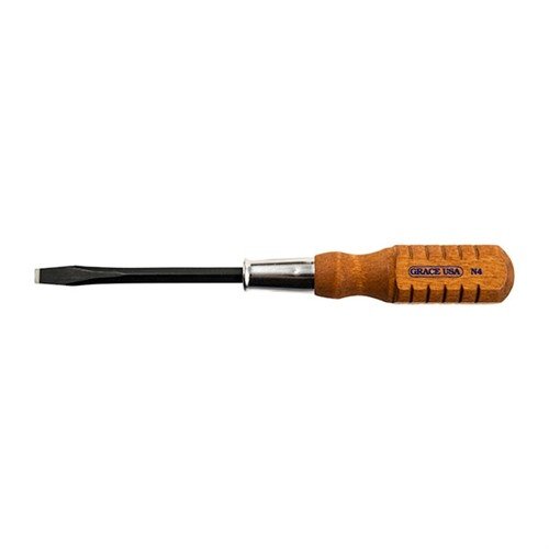 Il set di cacciaviti Grace USA offre manici in legno, punte indurite e un design robusto per una manutenzione precisa e professionale delle armi.
