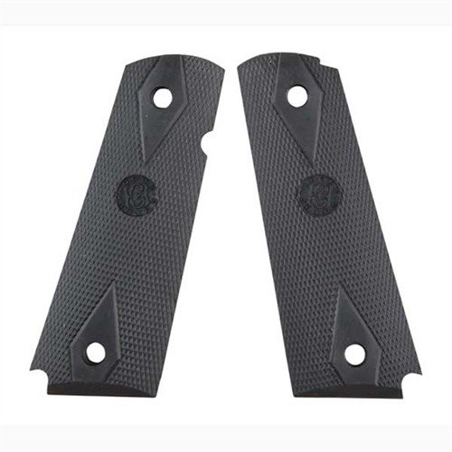 Le impugnature HOGUE per 1911 Auto offrono un design ergonomico in gomma e legno, assorbendo il rinculo e migliorando il controllo grazie ai modelli con scanalature.