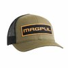 Cappello trucker con patch logo testuale verde oliva