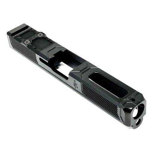 La slide EXECUTIVE CARRY V5 per Glock 20 Gen 3 presenta serrature CNC a diamante, acciaio inossidabile, finitura QPQ Nitride e compatibilità con ottiche Trijicon e Holosun.