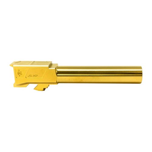 Il Match Grade Crowned Barrel per Glock 21 è realizzato in acciaio inox 416R, con rivestimento TiN, per maggiore resistenza e precisione migliorata.