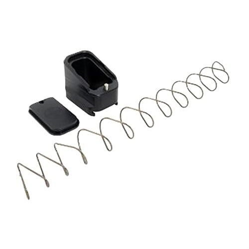 +5/4 MAG EXTENSION per Glock 17/22 aumenta la capacità a 5 colpi per Glock 17/19X/34/45 e 4 colpi per Glock 22/35, con accesso facilitato a molla e follower.