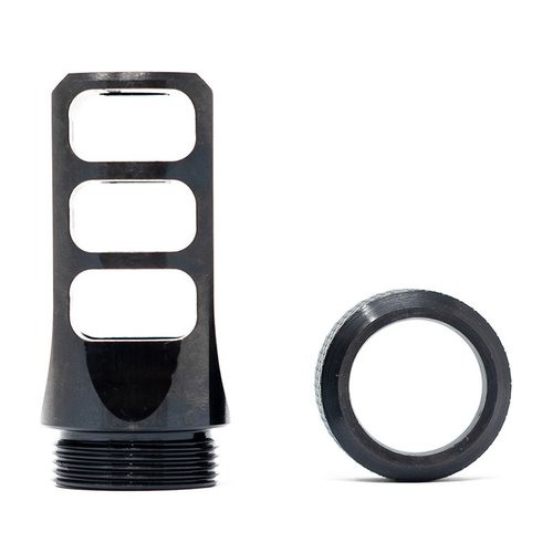Il MUZZLOK 8.6 BLACKOUT offre un'installazione semplice senza crush washer, permettendo di regolare facilmente il timing e rimuoverlo in campo.