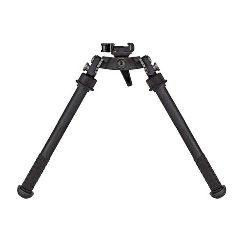 Il bipiede ATLAS GEN2 CANT AND LOC (CAL) è realizzato in alluminio 6061-T6, senza funzione di panning, compatibile con vari supporti e dotato di Pod-Loc™.