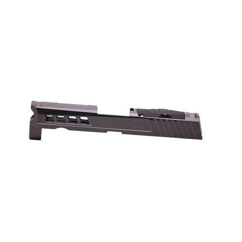 Slide AXIOM con taglio RMR per SIG SAUER P320, realizzato in acciaio inossidabile 17-4ph, compatibile con ottiche Trijicon e Holosun, finiture di alta qualità.