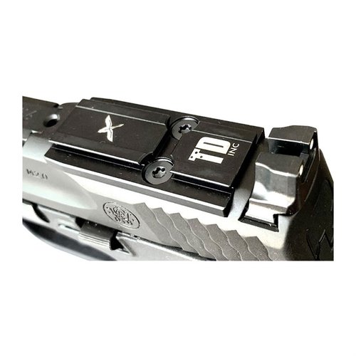 Piastra interfaccia ottica OPF-SW, ACRO per S&W M&P 2.0, realizzata in acciaio 4140, offre tolleranze strette e stabilità per mirini come RMR e DPP.
