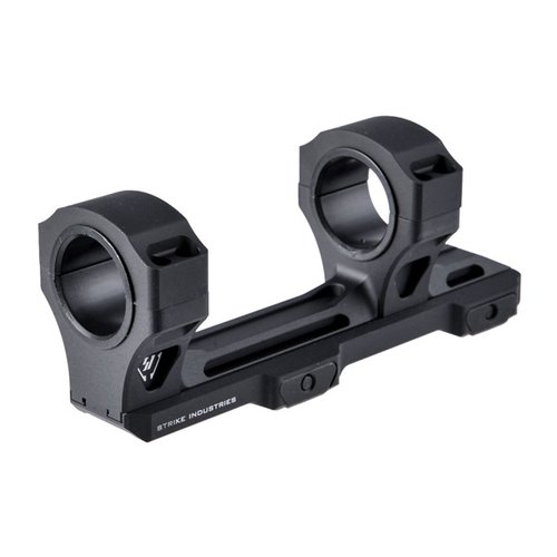 Il Mount per Scopo Regolabile Strike Industries offre 4 posizioni per l'occhio, in alluminio 7250 leggero e resistente, perfetto per fucili con rail Picatinny.
