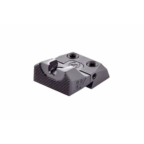 Il TACTICAL ADJUSTABLE REAR BATTLESIGHT per 1911 offre regolazioni rapide dell'elevazione, costruzione in acciaio resistente e una visione ottimale in condizioni di scarsa illuminazione.