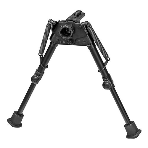Il bipiede S-BR2-MLOK Harris si estende da 6" a 9", si attacca direttamente a un handguard M-Lok, è ultraleggero e offre gambe autolivellanti per terreni irregolari.
