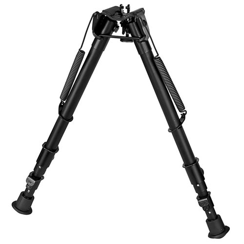 Il bipiede Harris 1A2-25 si estende da 12" a 25", è ultraleggero (18 oz), con base solida e costruzione a tre pezzi per una stabilità ottimale.