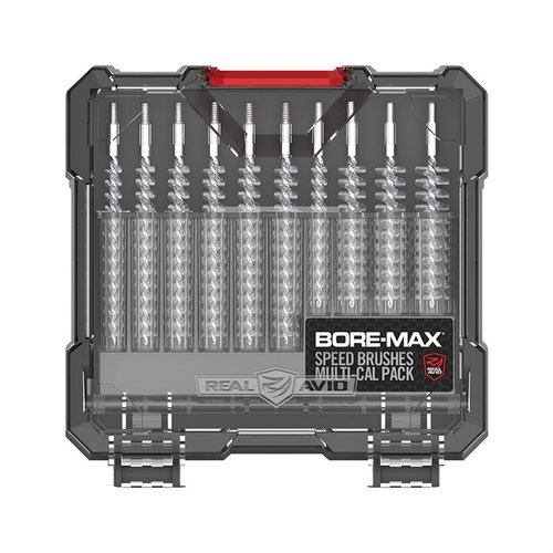 Il pacchetto Bore-Max Speed Brushes include 10 spazzole per fucili e pistole, con densità di setole doppia per una pulizia rapida e duratura.