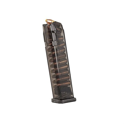 Caricatore 22 colpi per Glock 17, 18, 19, 26, 34, compatibile con Gen 1-5, resistente agli impatti, facile da smontare e con garanzia a vita.