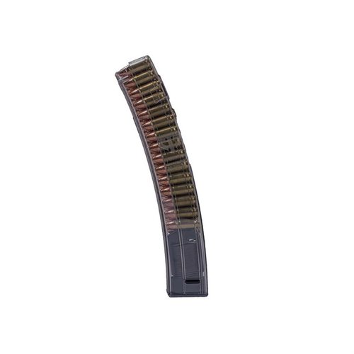 Caricatore 30 colpi 9MM per H&K MP5, leggero, resistente agli urti, compatibile con vari modelli, e corpo traslucido per controllare il munizionamento.