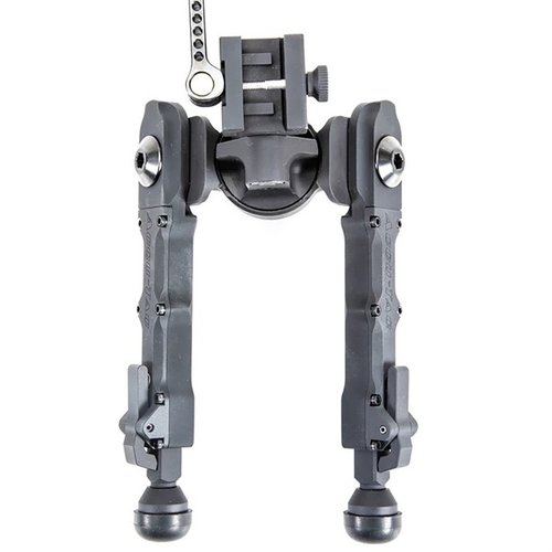 Il bipiede ACCU-TAC PC-4 offre versatilità con 4 posizioni delle gambe, altezza regolabile e attacco rapido per Picatinny, ideale per tiro tattico e di precisione.